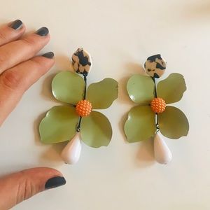 Zara flower drop earrings